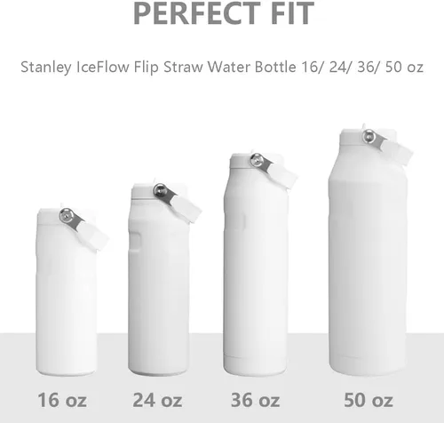 Miniatura 3 de Dreamfocus Pajitas de metal reutilizables de acero inoxidable de repuesto para Stanley IceFlow Aerolight Flip Straw 2.0 botella de 16 onzas, paquete