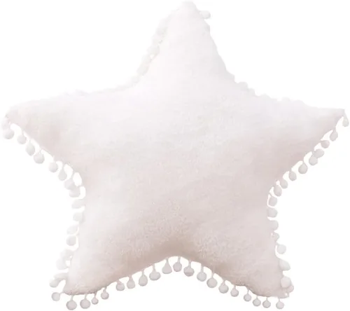 Miniatura 5 de JIANEEXSQ Creative Star Pillow Home - Cojín decorativo de felpa con estrella blanca (rosa)