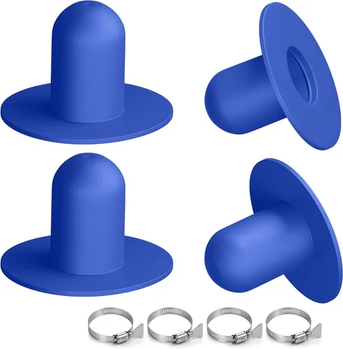 Miniatura 10 de Tapones de piscina para piscina sobre el suelo, paquete de 4 con abrazaderas, para piscinas Bestway e Intex de reemplazo de tapón de orificio