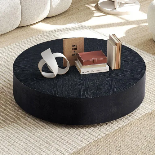 Miniatura 20 de Mesa Auxiliar Redonda Pequeña Mesa de Café Mesa Lateral Francesa de Estilo Campestre Rústico Mesa Auxiliar para Sala de Estar Gris Claro, Sin