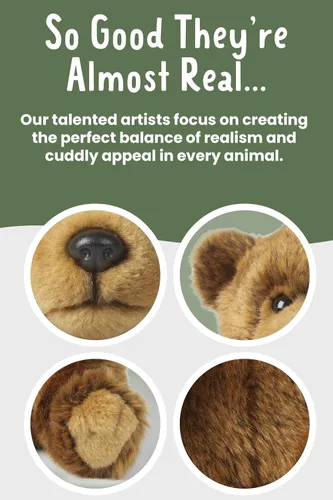 Miniatura 3 de Living Nature Peluche de oso marrón Animal esponjoso Regalo de juguete suave para niños 6 pulgadas