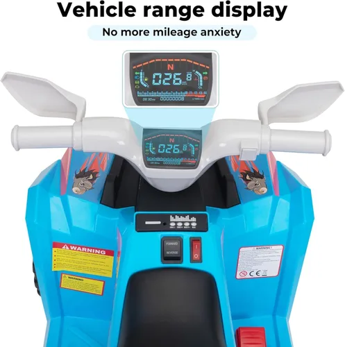 Miniatura 8 de Vehículo eléctrico cuatrimoto para niños con función adelante y atrás, tractor de 6V con remolque trasero, vehículo de 4 ruedas para niños de 1.5 a
