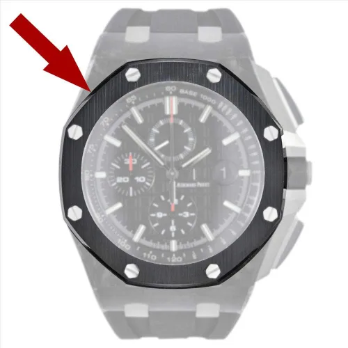 Miniatura 4 de Cerámica cepillado bisel cara para AP Audemars Piguet ROO Royal Oak Offshore 1732in Panda Original reloj 26400 26401