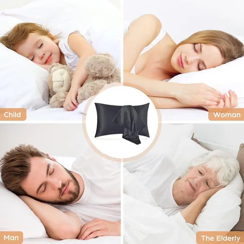 Miniatura 6 de Funda de almohada de seda para cabello y piel, paquete de 2 fundas de almohada 100% seda de morera 25 momme, 600 hilos, fundas de almohada de seda
