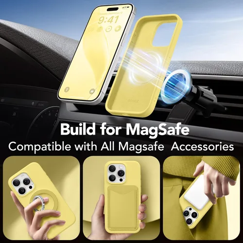 Miniatura 40 de GONEZ Funda de silicona para iPhone 15 Pro Max, compatible con Magsafe, protector de cámara + protector de pantalla, forro de microfibra suave