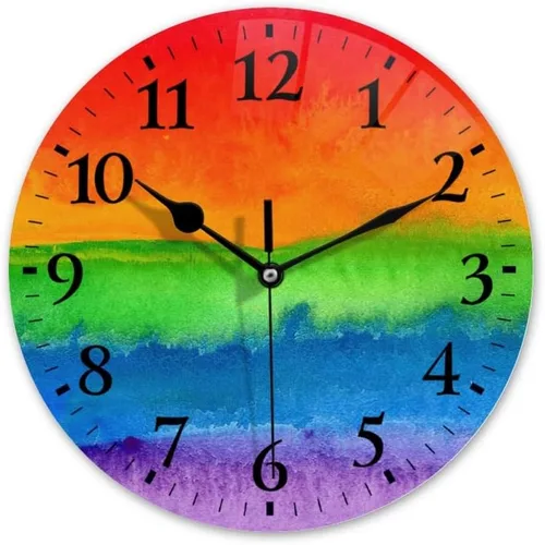 Miniatura 10 de Relojes de pared silenciosos sin tictac con movimiento de cuarzo, reloj analógico a pilas decorativo para el hogar, póster de fondo de textura de H16