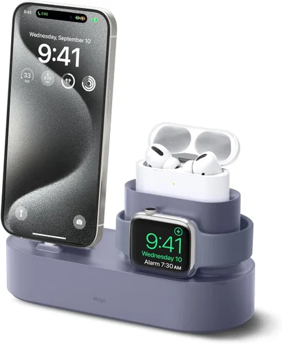 Miniatura 14 de elago Estación de carga 3 en 1 compatible con Apple Watch Series 11/10/9/8/7/6/5/4/3/2/1/SE3/SE2/SE1, Apple AirPods Pro 2/1, AirPods 3/2/1 y todos