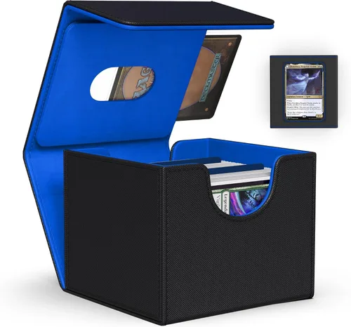 Miniatura 26 de Caja de almacenamiento de cartas ZLCA para cartas de intercambio, caja de cubierta de baraja MTG Commander con capacidad para más de 120 cartas