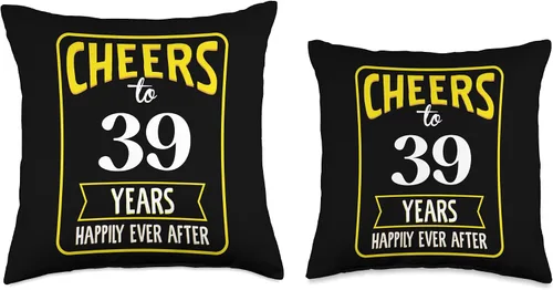 Miniatura 3 de Cheers to 39 years happily ever after Almohada de tiro