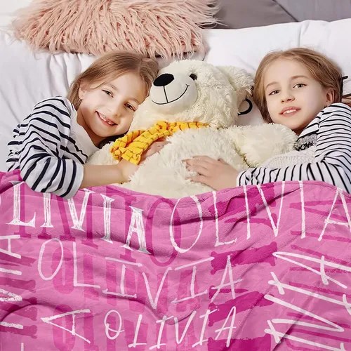 Miniatura 2 de Yofair Se envía al día siguiente, manta personalizada regalos para niñas adolescentes, manta personalizada con nombre, manta de franela para niñas