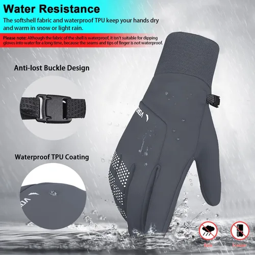 Miniatura 4 de Guantes térmicos de invierno para hombres y mujeres guantes cálidos para congelador antideslizantes impermeables ligeros para pantalla táctil