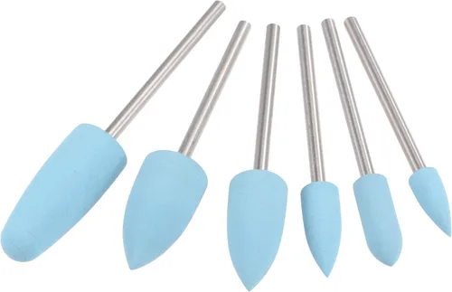 uxcell Brocas de molienda montadas cabezas amoladora diferentes formas de cabeza ruedas de pulido de silicona para herramientas rotativas azul 6