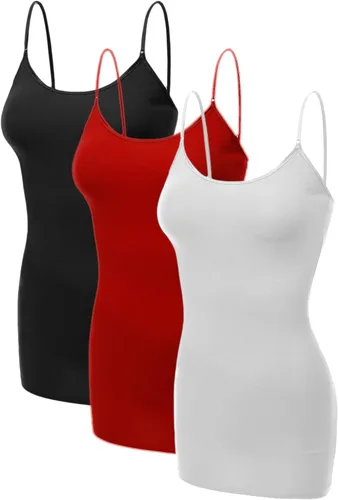 Miniatura 159 de Emmalise Camisola larga casual básica para mujer, con tirantes ajustables, top en capas