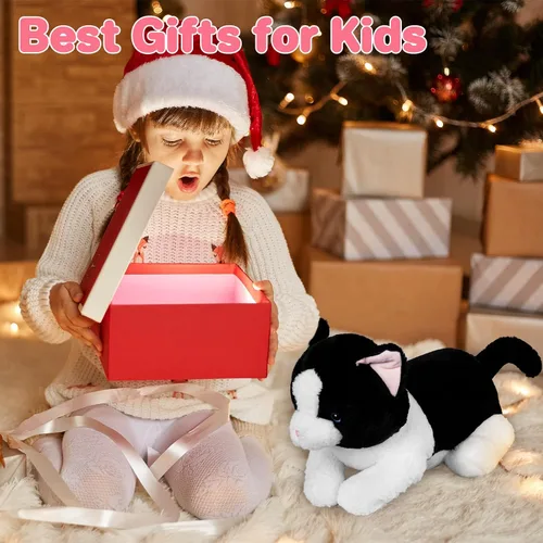 Miniatura 6 de Wepop Animales de Peluche con Peso de 5 Libras, Peluche de Gato Grande de 24 Pulgadas con Peso, Almohadas de Peluche para Abrazos, Regalos