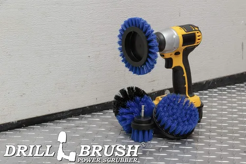 Miniatura 5 de Drillbrush Azul – Juego de accesorios de cepillo de limpieza de barco – Aluminio – Madera – Detalle personal de embarcaciones – Kit de limpieza
