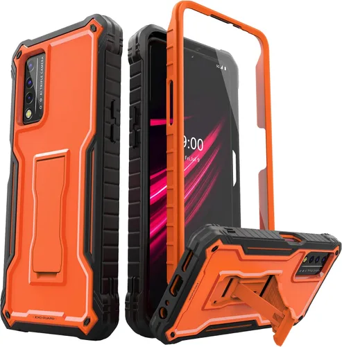 Miniatura 7 de ExoGuard Funda para T-Mobile REVVL V Plus 5G, funda de goma a prueba de golpes de cuerpo completo, protector de pantalla integrado y soporte Verde
