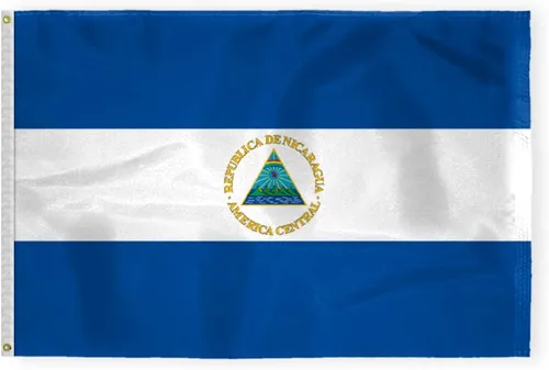 Miniatura 6 de AGAS - Bandera de automóvil de Nicaragua de alta calidad de 10.5 x 15 pulgadas, impresa de doble cara en tela de poliéster súper punto, doble