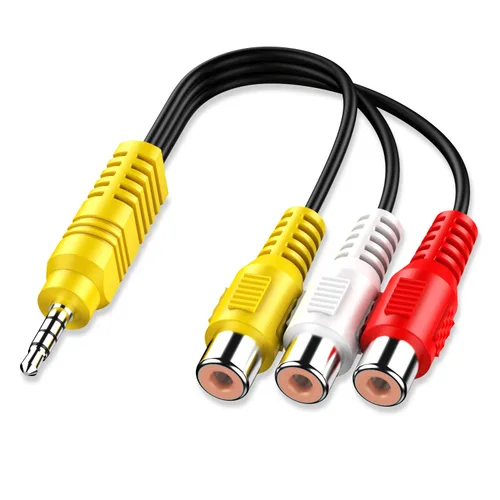 Miniatura 2 de Cable RCA de 0.138 in a 3, cable adaptador de componente AV de video de repuesto para TCL TV, adaptador de entrada de 3 RCA a AV - 9.1 in/9 pulgadas