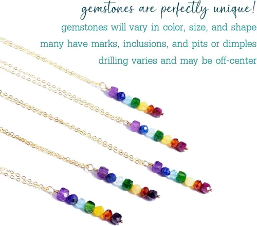 Miniatura 6 de I AM SERIES - Collar de piedras preciosas genuinas y metal semiprecioso 7 chakras
