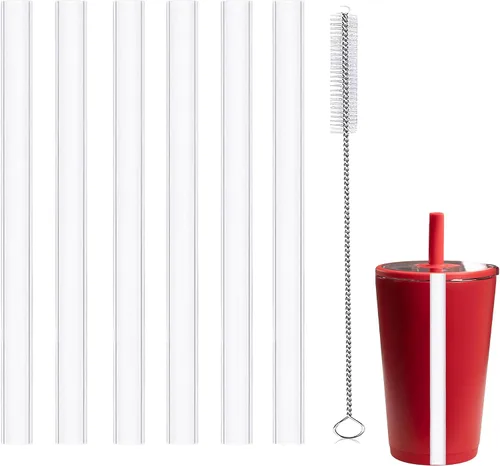 Repuesto de popote compatible con vaso HydroJug Everyday de 14 onzas, 6 popotes con 1 cepillo