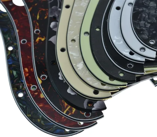 Miniatura 7 de Dopro Golpeador de guitarra Strat HSS de 11 agujeros con 2 tornillos, soporte de pastilla Humbucking para American FD Stratocaster Abalone Pearl