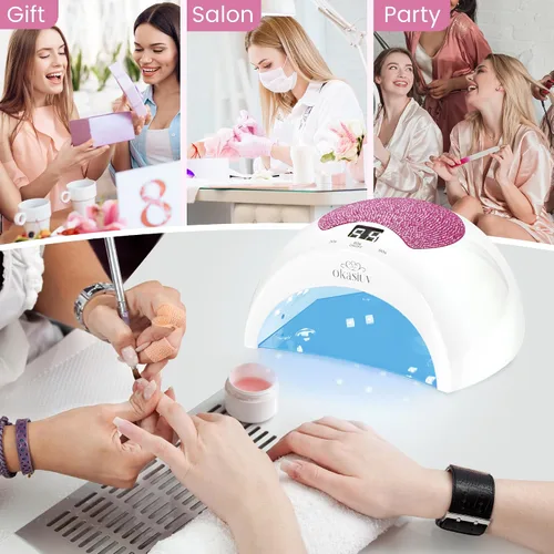 Miniatura 8 de Lámpara de uñas LED UV recargable con diseño de diamante y control táctil, 3 ajustes de temporizador, secado rápido para todos los esmaltes de gel