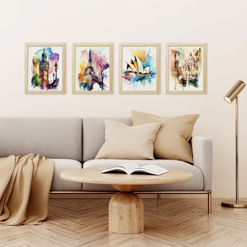 Miniatura 2 de Impresiones artísticas de pared sin marco de 11 x 14 pulgadas, juego de 4 pósteres geniales para decoración estética de habitación, arte de pared