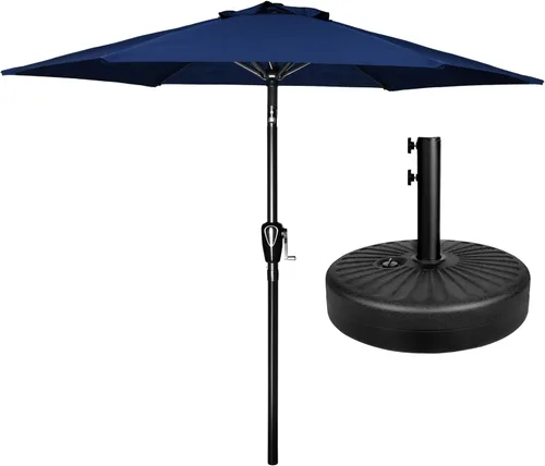 Miniatura 14 de Simple Deluxe sombrilla de patio de 7.5 pies, sombrilla de mesa para exteriores, sombrilla de jardín con botón de inclinación/manivela, 6 varillas