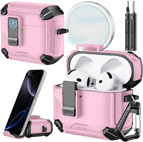 Miniatura 31 de Inesore for AirPods Pro 3 Case (2025) with Phone Stand Design, Compatible with MagSafe, Auto-Locking Case Cover for Air Pods Pro 3rd with Cleaning