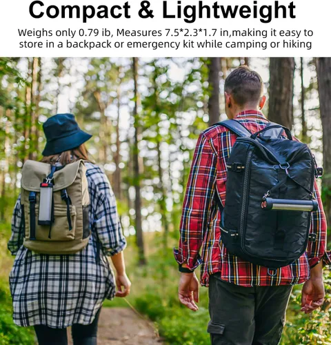 Miniatura 8 de Linterna solar recargable para campamento, linternas recargables con batería de 6000 mAh, 13 modos de luz, IP66, impermeable, luz recargable