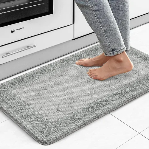 Miniatura 59 de KIMODE Alfombra de Cocina Antifatiga 2 Piezas, Alfombras de Cocina Antideslizantes e Impermeables, Alfombra de Cocina de Estilo Rústico en Gris