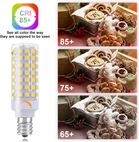 Miniatura 5 de TAIYALOO Bombillas LED E12 Regulables para Candelabros C7, E12 Equivalente a Bombilla Halógena de 60 Vatios, Blanco Natural 4000K, 120V 630LM T6 7W