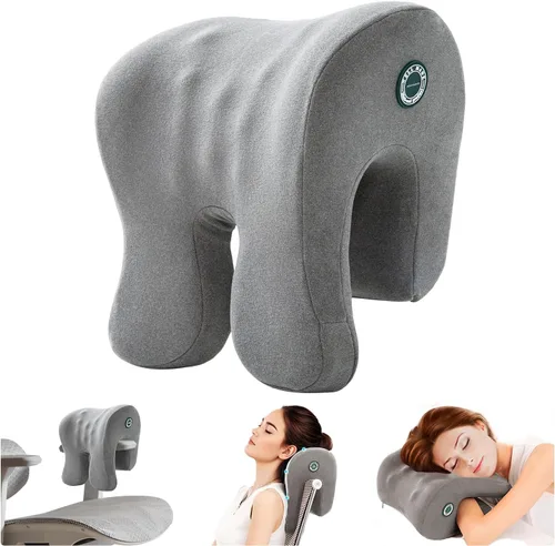 Silla de oficina con reposacabezas, almohada para el cuello de espuma viscoelástica, soporte para el cuello, almohada de reposacabezas de apoyo para