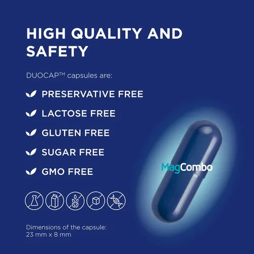 Miniatura 9 de MagCombo - Magnesio puro concentrado, fórmula de aceite especial para máxima absorción, enriquecido con vitaminas В2, В6, В12 y С, solo 1 cápsula