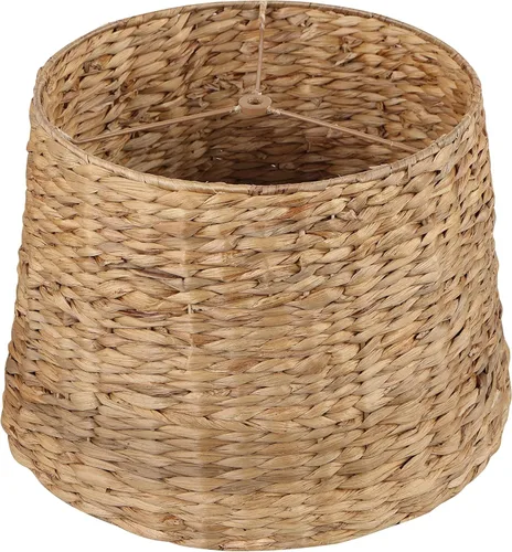 Miniatura 13 de Aspen Creative 32991, Pantalla de Lámpara Empire Spider Tejida a Mano, Hoja de Plátano Natural, 13" Superior x 16" Inferior x 11" Altura Inclinada