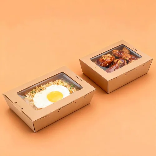 Miniatura 6 de SEUNMUK 30 cajas de comida marrón kraft de 40 onzas, contenedores desechables de papel kraft para llevar, recipientes de comida para llevar