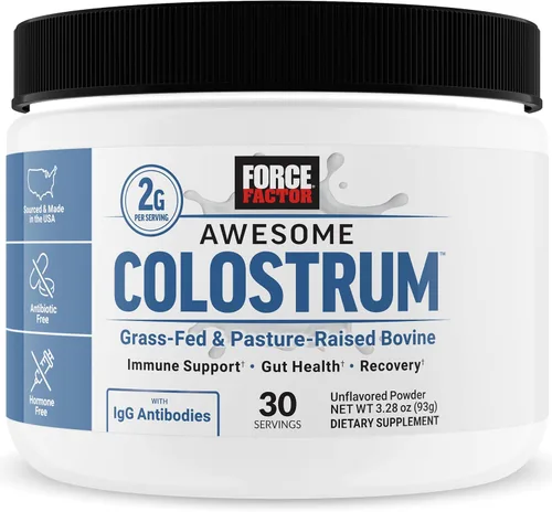 Miniatura 21 de Suplemento de calostro impresionante Force Factor, bayas y crema, 60 masticables suaves Bovine Colostrum with Biotin, Grass-Fed, Antibiotic-Free