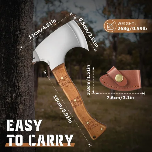 Miniatura 5 de Hacha pequeña para juego de lanzamiento de hacha – Hacha Tomahawk de 8.3 pulgadas, diseño equilibrado profesional con funda Lanzamiento de hacha