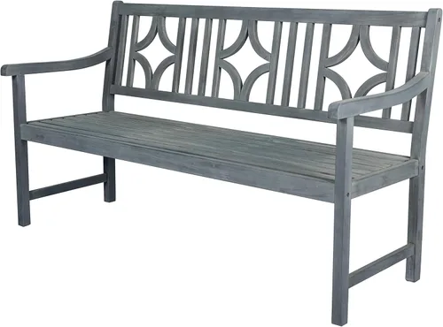 Miniatura 8 de JONATHAN Y Sloane BNH100C - Banco de madera de acacia maciza para exteriores, asiento de jardín para 2 personas de 59 pulgadas con respaldo Negro