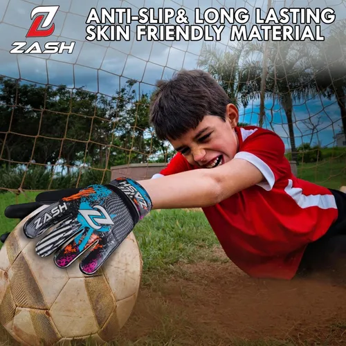 Miniatura 5 de ZASH Guantes de Portero Premium para Niños y Jóvenes y Adultos, Guantes de Portero de Fútbol con Doble Protección de Muñeca y Palma de Látex