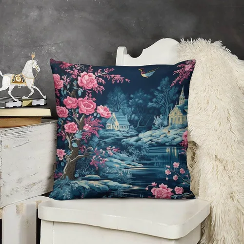 Miniatura 12 de Funda de cojín decorativa para sofá de 22 x 22 pulgadas, diseño de villancicos de Navidad, para sala de estar feliz invierno, para sofá Patrón 4