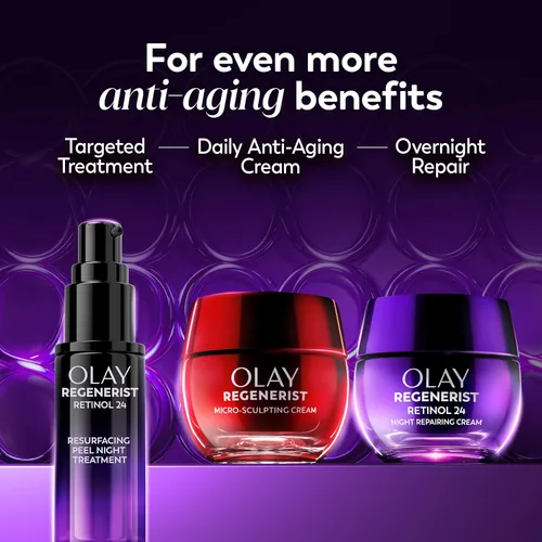 Miniatura 10 de Olay Regenerist - Exfoliante químico para cara, mascarilla facial durante la noche, cuidado de la piel antienvejecimiento, suero de noche