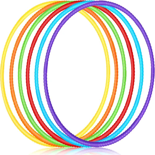 Miniatura 10 de Sratte 6 piezas de aros de ejercicio desmontables ajustables, aros de plástico que se unen con clic, anillo de juguete, color, juguetes de patio