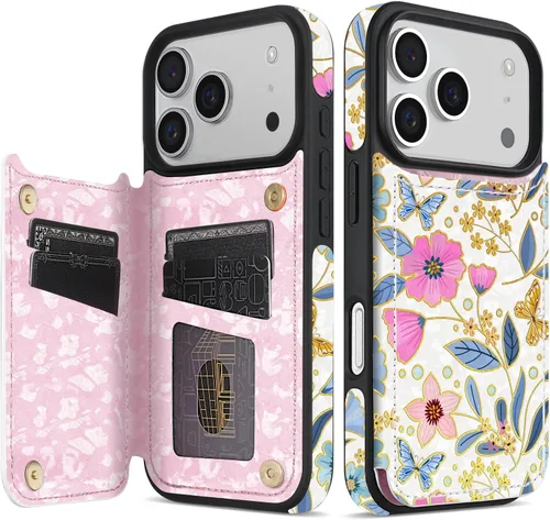 Miniatura 31 de NNH Funda tipo cartera compatible con iPhone Xs Max con bloqueo RFID, ranuras para tarjetas, folio de piel sintética, función atril, doble cierre