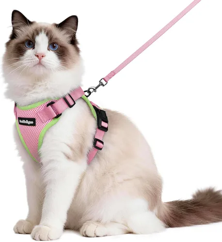 Miniatura 93 de rabbitgoo Juego de arnés y correa para gatos, arnés a prueba de escapes para paseos seguros al aire libre, chaleco suave transpirable ajustable