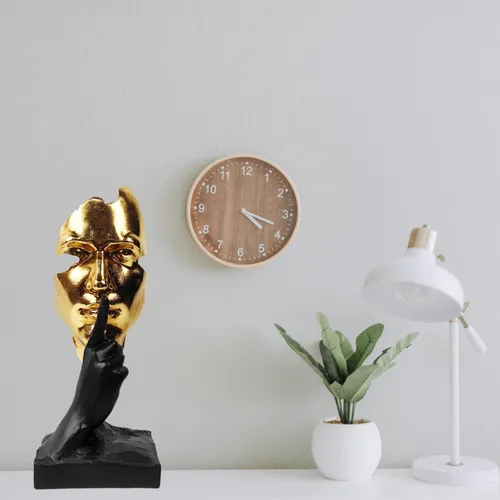 Miniatura 3 de Estatua del Pensador - Silencio es Oro - Figura de Arte Abstracto Decorativa - 30.5 cm de Alto No Oir No Ver No Hablar Esculturas de Resina Modernas