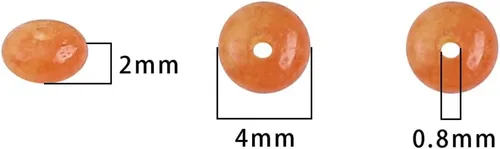 Miniatura 2 de BEADIA Cuentas separadoras de aventurina roja natural en forma de tapa rondelle disco cuentas sueltas para hacer joyas con cuentas 4mmx2mm 38cm
