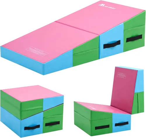 Miniatura 8 de Colchoneta de gimnasia con cuña inclinada para niños, para interiores y exteriores, equipo de entrenamiento y ejercicio, gimnasio en casa, yoga