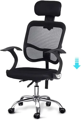 Miniatura 3 de Silla de oficina de malla transpirable con soporte lumbar ergonómico ajustable, silla de escritorio giratoria con ajustable