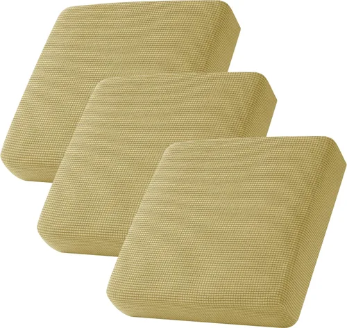 Miniatura 114 de CHUN YI - Funda elástica de cojín para sofá biplaza, funda de asiento de sofá con tela jacquard de elastano (mediana, color marfil blanco)